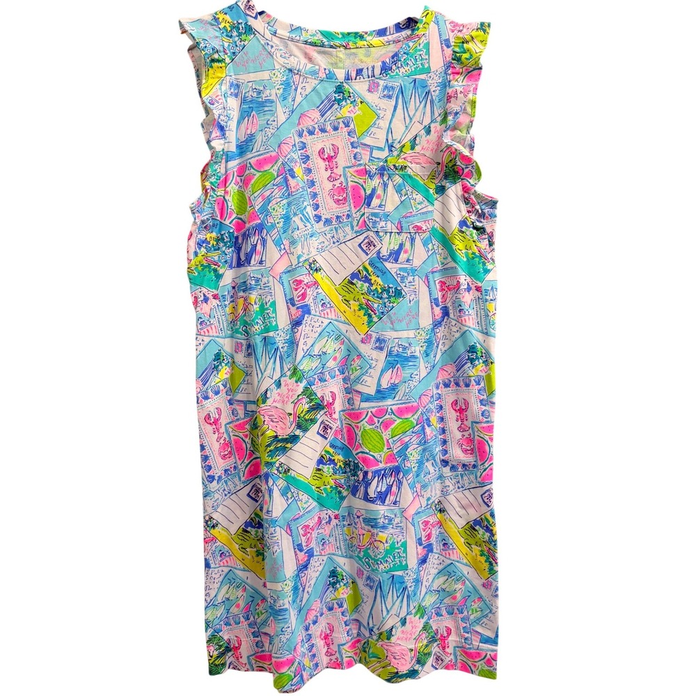 Lilly Pulitzer Laina Dress Pop Up Wish You Were Here Florida Women Small NWT